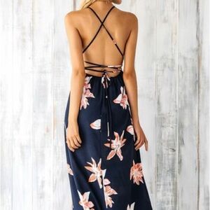 Simple floral maxi dress with amazing back size large